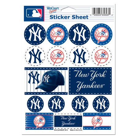 New York Yankees Official MLB 5 inch x 7 inch Sticker Sheet by Wincraft