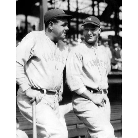 New York Yankees Outfielder Babe Ruth And First Baseman Lou Gehrig. Ca. 1927. Courtesy Csu ArchivesEverett Collection History (24 x 36)