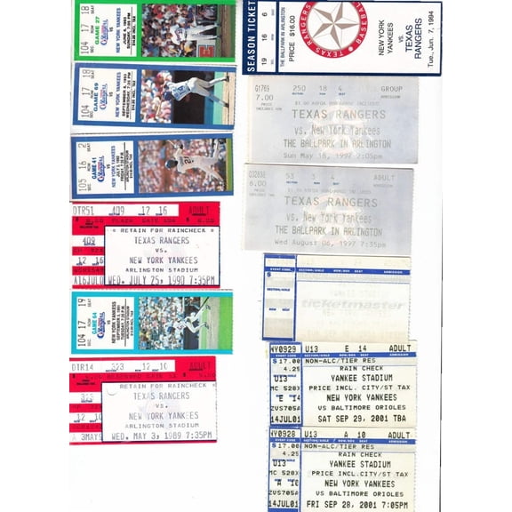 New York Yankees 12 vintage ticket stubs (Derek Jeter)