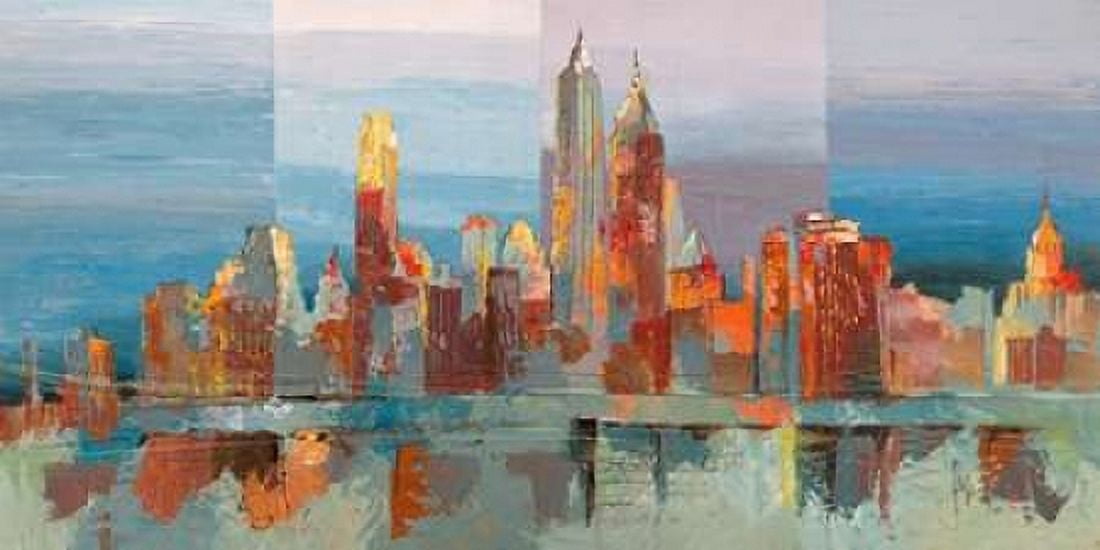 New York astratta Canvas Art - Luigi Florio (10 x 20)
