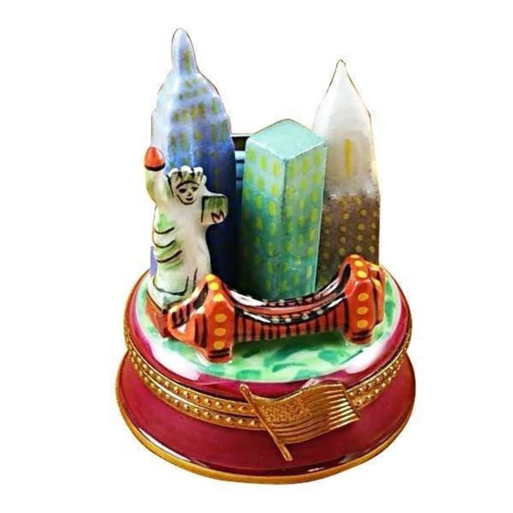 New York Night Keepsake Box Limoges Box Porcelain Figurine