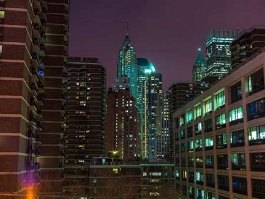 New York cityscape at night Canvas Art - Assaf Frank (18 x 24)