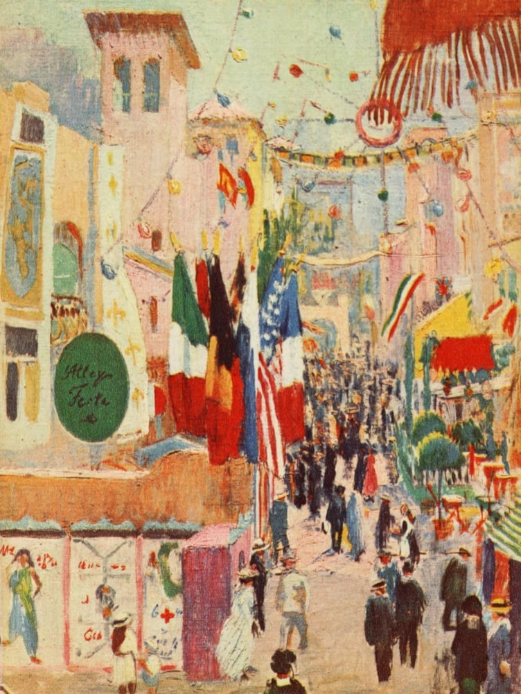 New York of Today 1917 MacDougal Alley in Greenwich Village Canvas Art - Alice Heath (24 x 36)