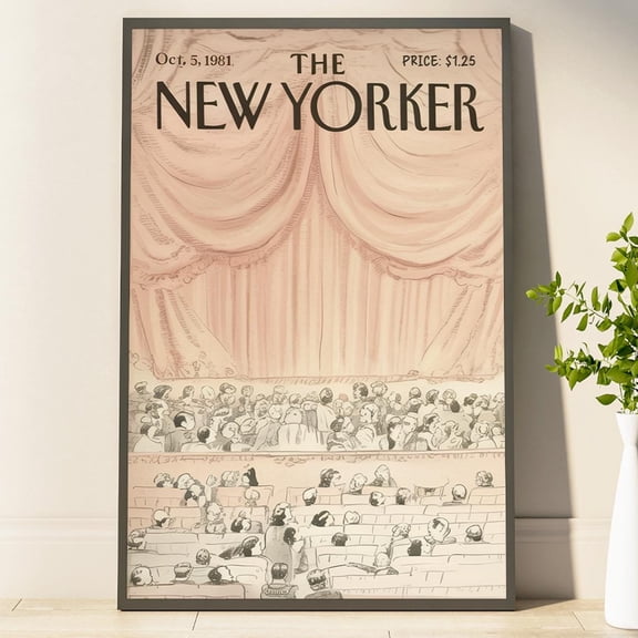 The New Yorker Magazine Cover Print October 5 1981 Issue Poster Trendy Retro Pink Opera Wall Art Poster For Dorm & Apartment Above Bed Decor (Unframed)