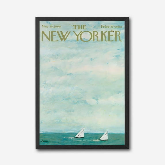 New Yorker Vintage Sailboats Cover Canvas Wall Art Nautical Ocean Print, May 1966