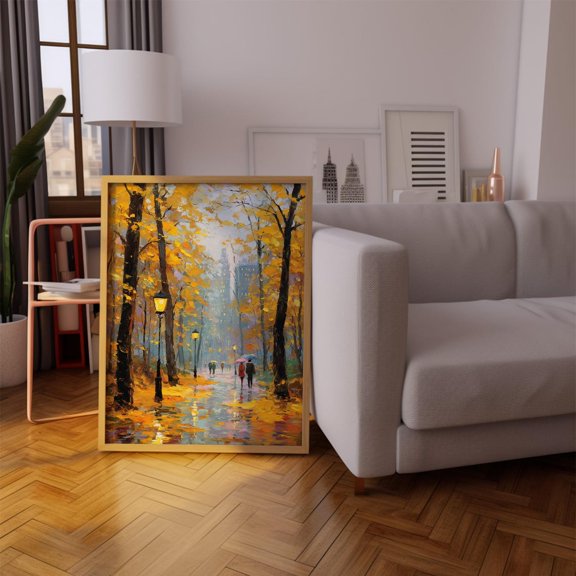 New Yorkwall Art Romanticrainy Urban Fall Decor, Unframed Poster