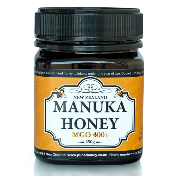 New Zealand 100% Pure Manuka Honey Mono-Floral MGO 400+ 250g (8.8oz) Jar by Puhoi Honey