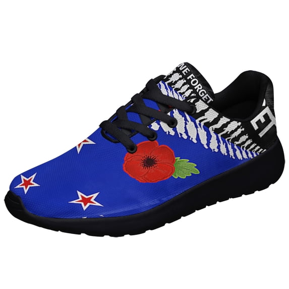 New Zealand Anzac Day LeStWe Forget Shoes Sneakers Black Size 7.5