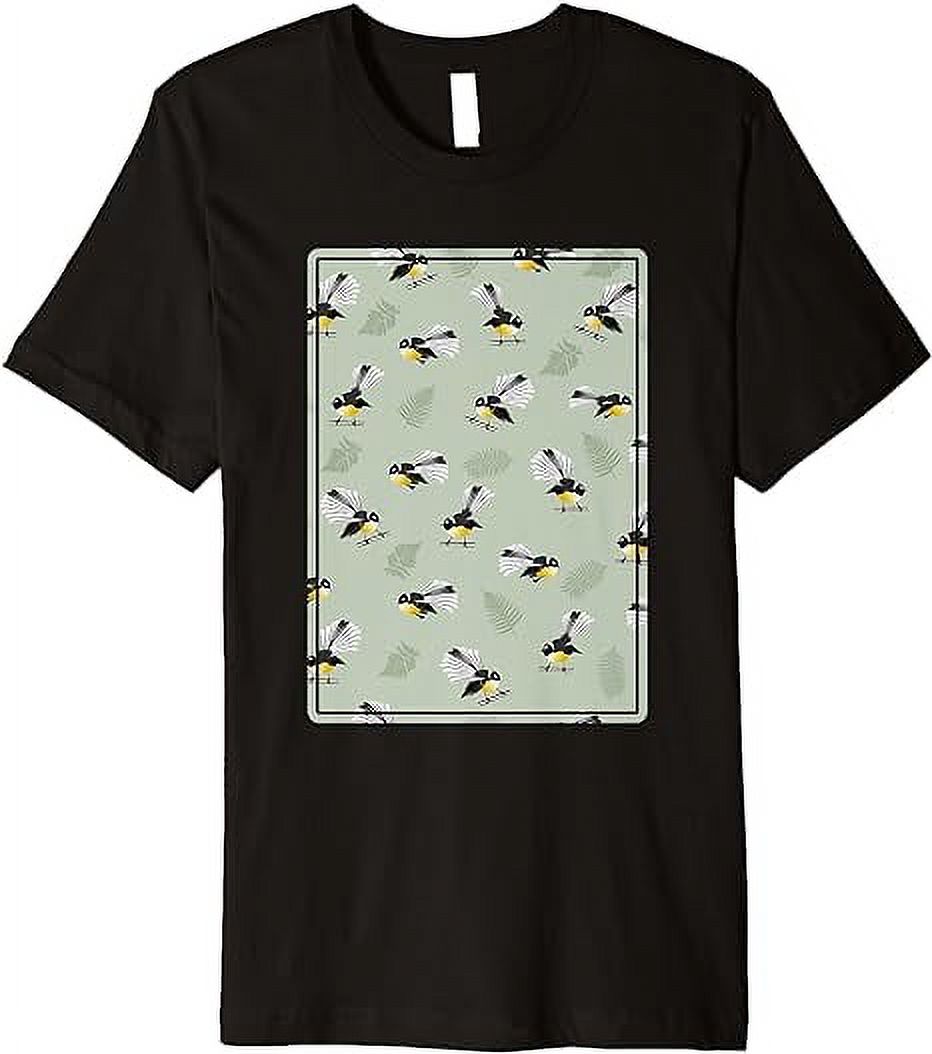 New Zealand Bird Pattern Fantail Fantails Premium TShirt