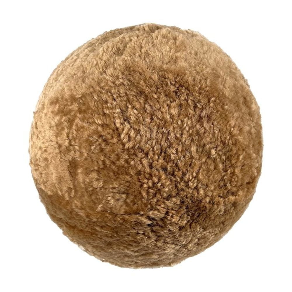 New Zealand Brown Genuine Sheepskin 8" Ball Pillow