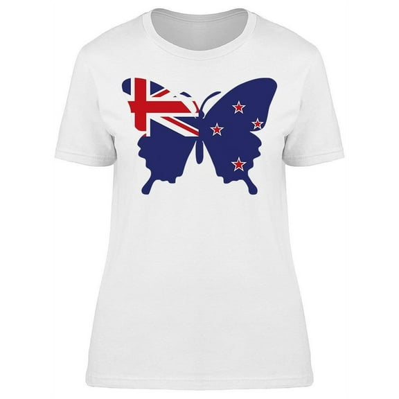 New Zealand Butterfly Flag T-Shirt Women -Image by Shutterstock, Female XX-Large