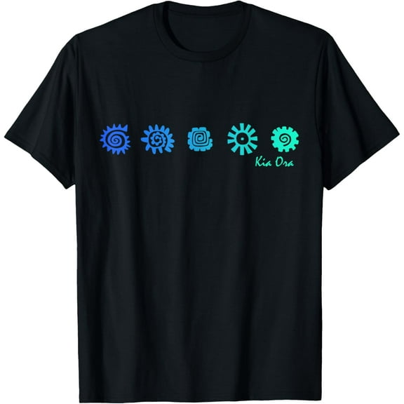 New Zealand Culture Symbol Blue Sun Haka Dance T-Shirt