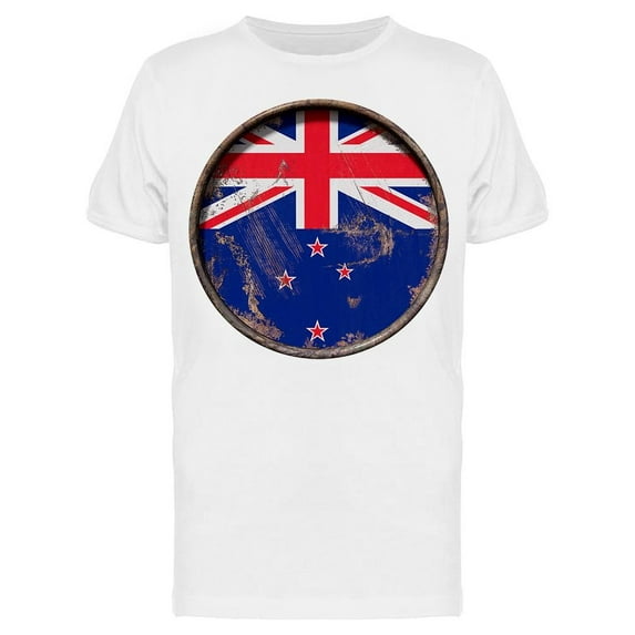 New Zealand Flag Rusty Plate T-Shirt Men -Image by Shutterstock, Male XX-Large