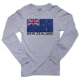 thumbnail image 1 of New Zealand Flag - Special Vintage Edition Men's Long Sleeve Grey T-Shirt, 1 of 2