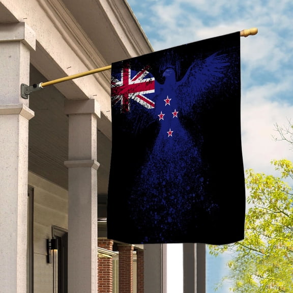 New Zealand Flag With Eagle Painting - Proud New Zealand House Flag (29.5x39.5) Double-Sided Decorative Polyester Indoor/Outdoor Flag
