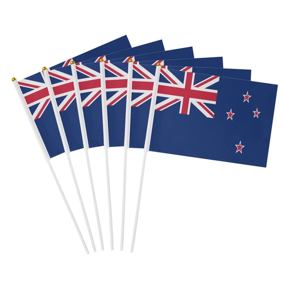 New Zealand Handheld Flag 5.5x8.2 Inch - 6 Pack, Mini New Zealand Stick Flags for Parades, Sports Events, and Decorations