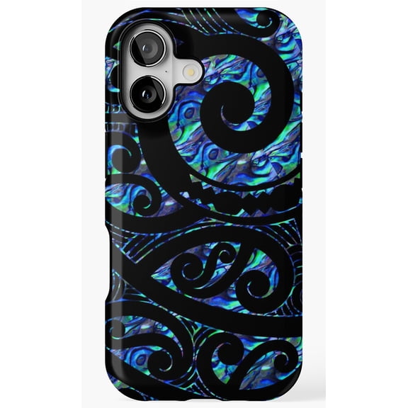 New Zealand Maori Paua Tattoo Tribal Graphic Phone Case for iPhone 17 16 15 14 13 12 11 Pro Max