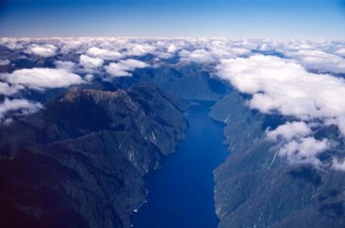 New Zealand Nancy Sound Fiordland Canvas Art - David Wall DanitaDelimont (34 x 23)