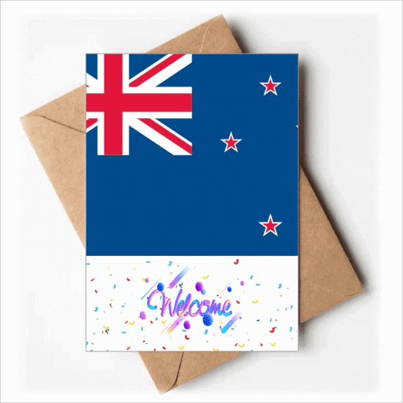 New Zealand National Flag Oceania Country Welcome Back Greeting Cards Envelopes Blank