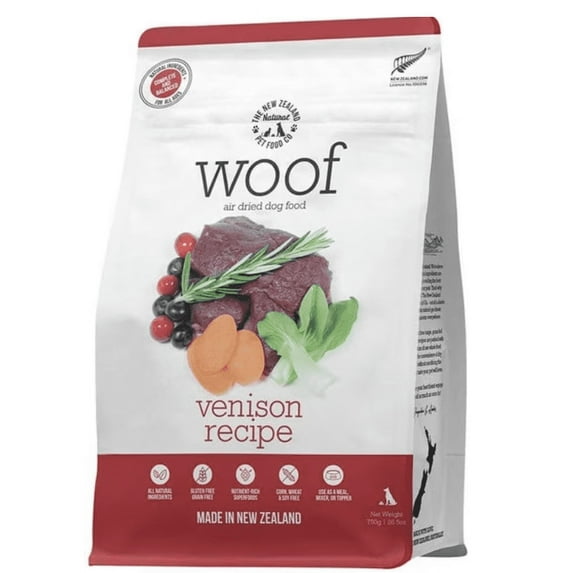 New Zealand Natural Pet Food Woof Venison Air-Dried Dog Food, 750-gram