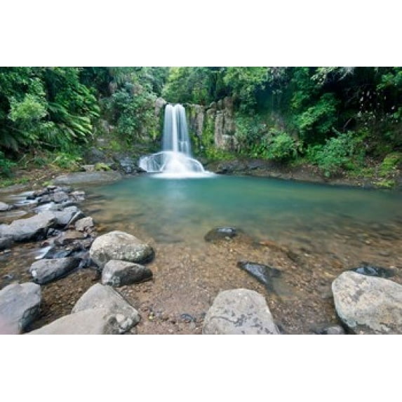 New Zealand, North Island, Coromandel Peninsula, Waiau Falls Poster Print by Rob Tilley (37 x 25)
