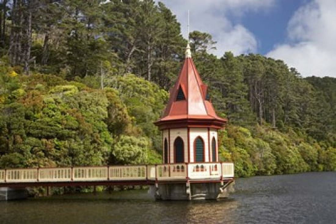New Zealand North Island Karori Wildlife Tower Canvas Art - David Wall DanitaDelimont (34 x 23)