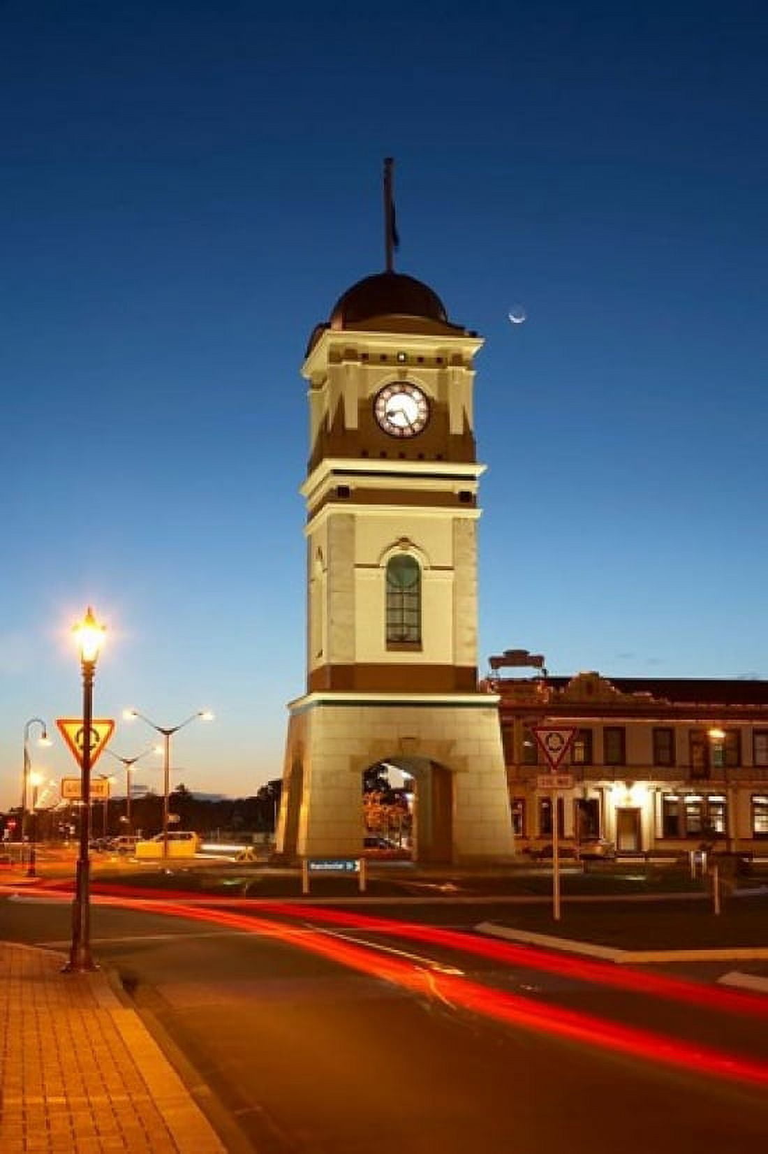 New Zealand North Island Manawatu Historic Clock Tower Canvas Art - David Wall DanitaDelimont (11 x 17)