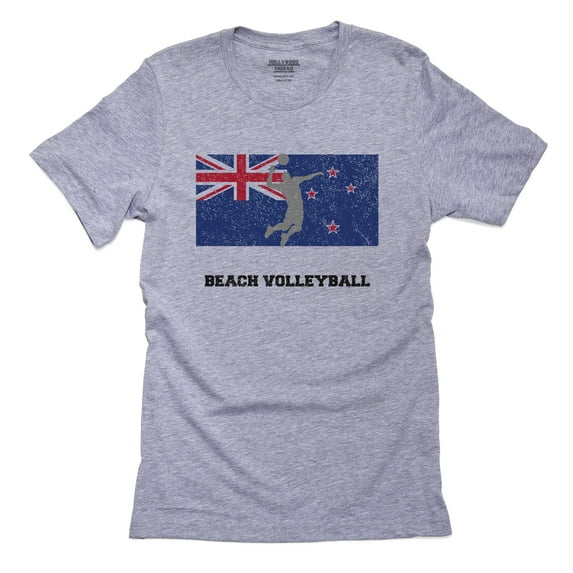 New Zealand Olympic - Beach Volleyball - Flag - Silhouette Men's Grey T-Shirt