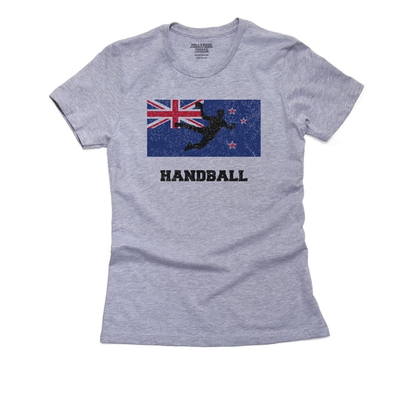 New Zealand Olympic - Handball - Flag - Silhouette Women's Cotton Grey T-Shirt