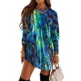 thumbnail image 1 of New Zealand Paua Shell - Kiwi Design Kiwiana Māori Long Sleeved Dress Prom gown elegant women"s dresses sale Dress women, 1 of 4