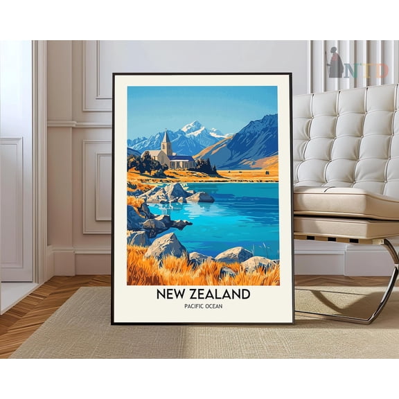 New Zealand Scenic Landscape Poster, Unframed Paper Poster 8x10in