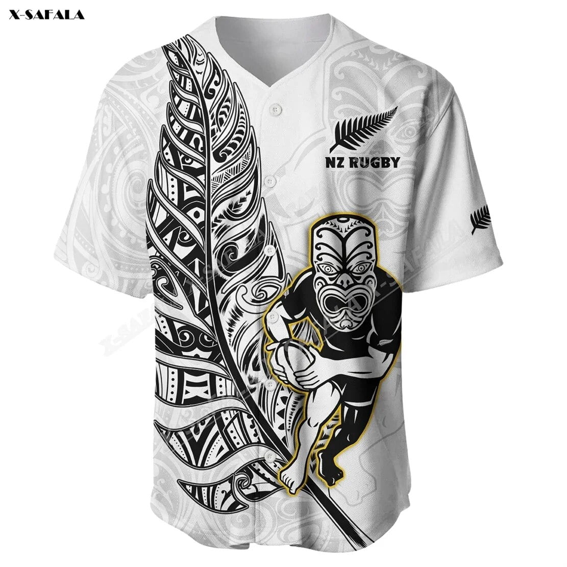 New_Zealand_Silver_Fern_Rugby All_Black_Maori 3D Printed Baseball ...