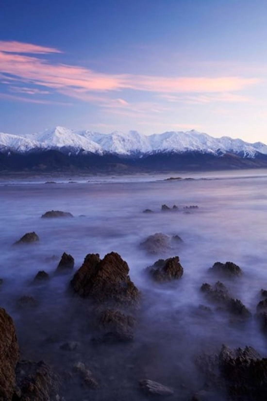 New Zealand South Island Seaward Kaikoura Range Waves Canvas Art - David Wall DanitaDelimont (11 x 17)
