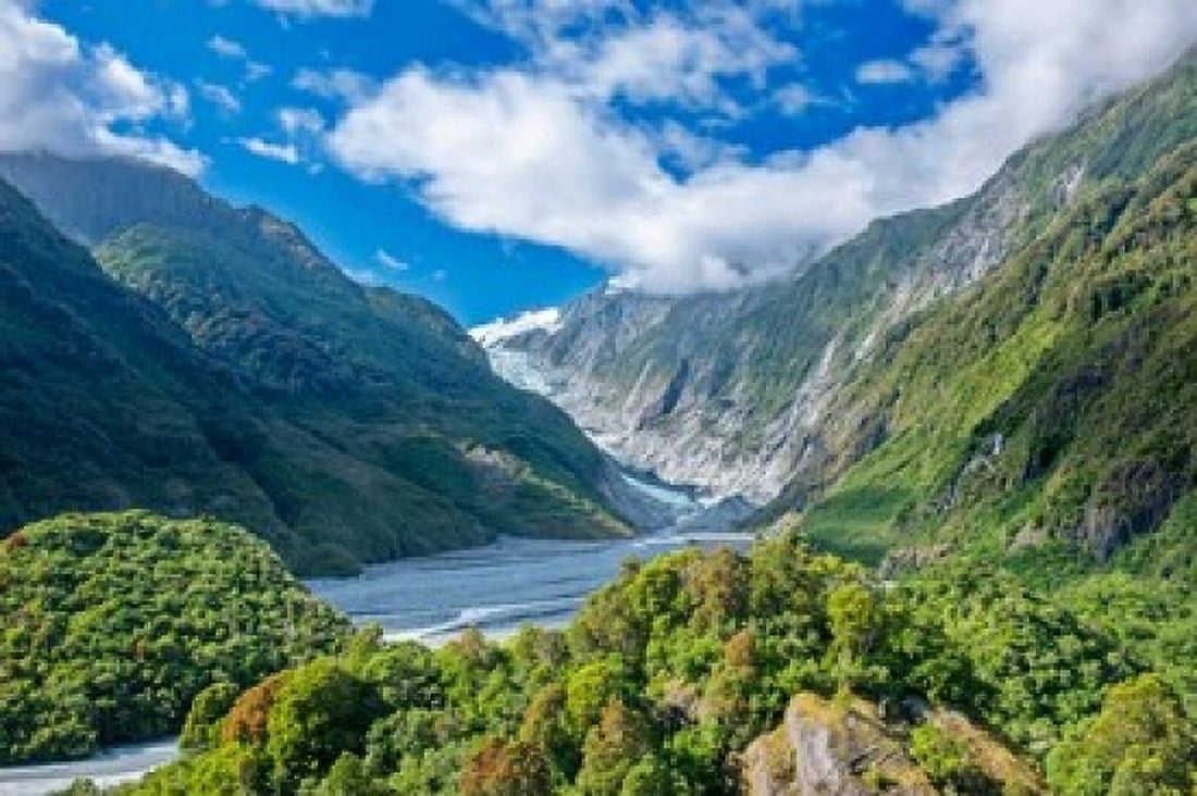 New Zealand South Island Westland NP Frans Joseph Glacier Canvas Art - Rob Tilley DanitaDelimont (18 x 12)