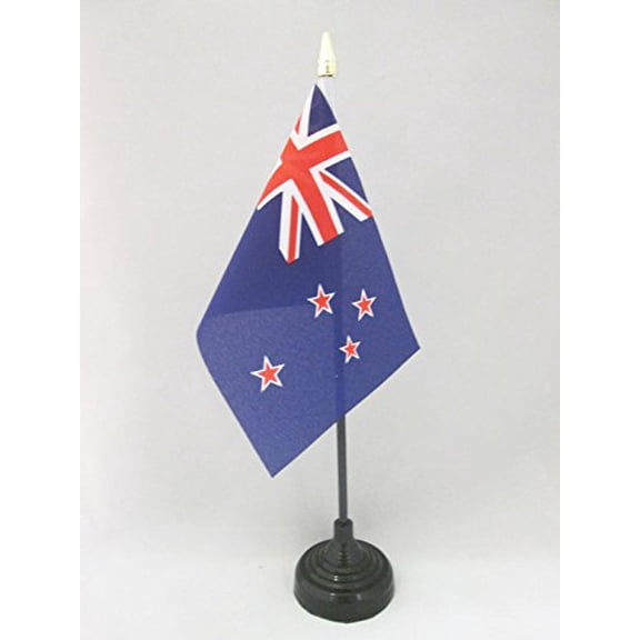 AZ Flag New Zealand Table Flag 4x6 in 100D Polyester Plastic Base 15x10 cm