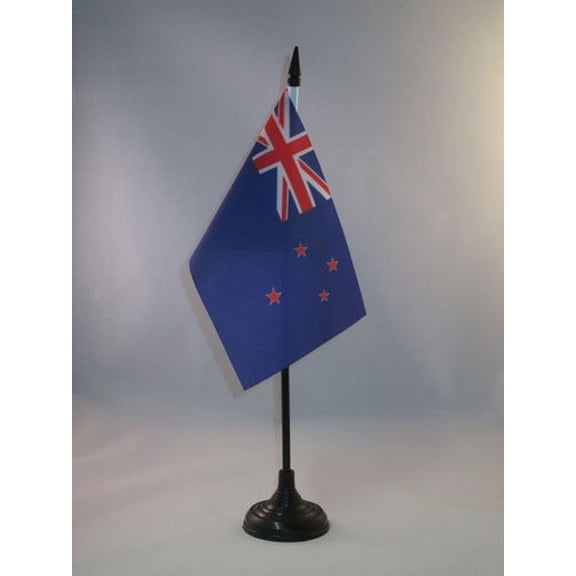 New Zealand Table Flag 4'' x 6'' plastic stick and base