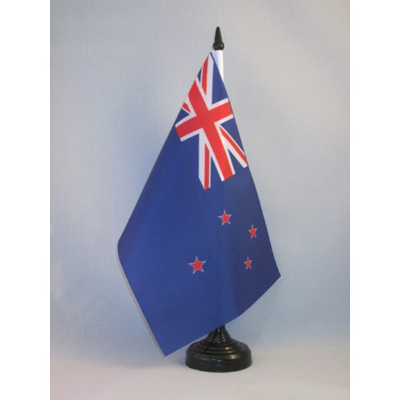 AZ Flag New Zealand Table Flag 6x8 in 100D Polyester Plastic Base 21x14 cm