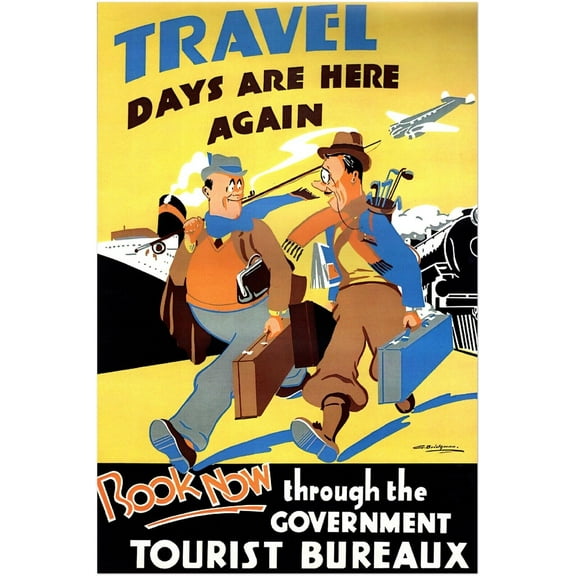 New Zealand - Tourist Bureaux- Vintage Travel Poster (12x18Inches(Black-Framed))