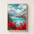 thumbnail image 1 of New Zealand Wall Art Mountain Lake Autumn Nature Decor, Unframed Canvas 8x10in, 1 of 1