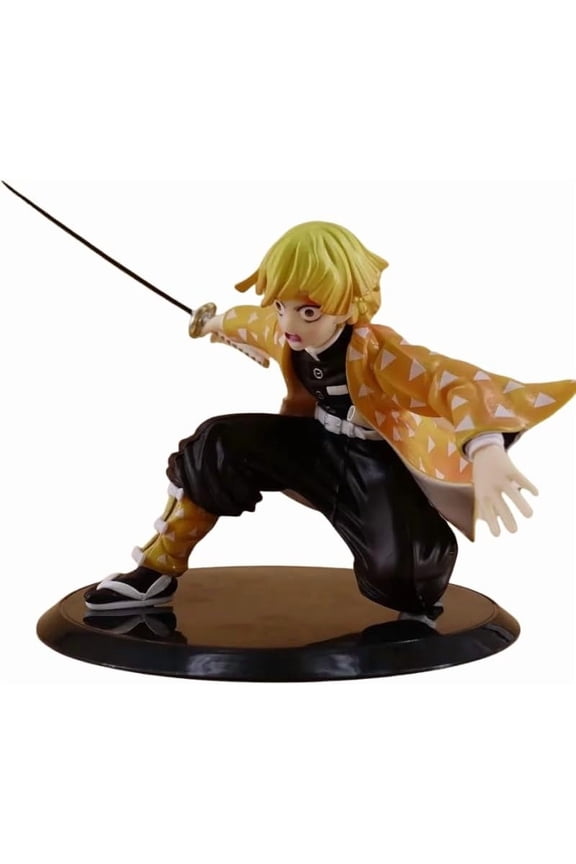 New Zenitsu Figure Fighting Replacement Face Agatsuma Zenitsu Action Figures 15cm/5.9inch PVC Collectible Handicrafts Souvenirs for Anime Fans Gifts