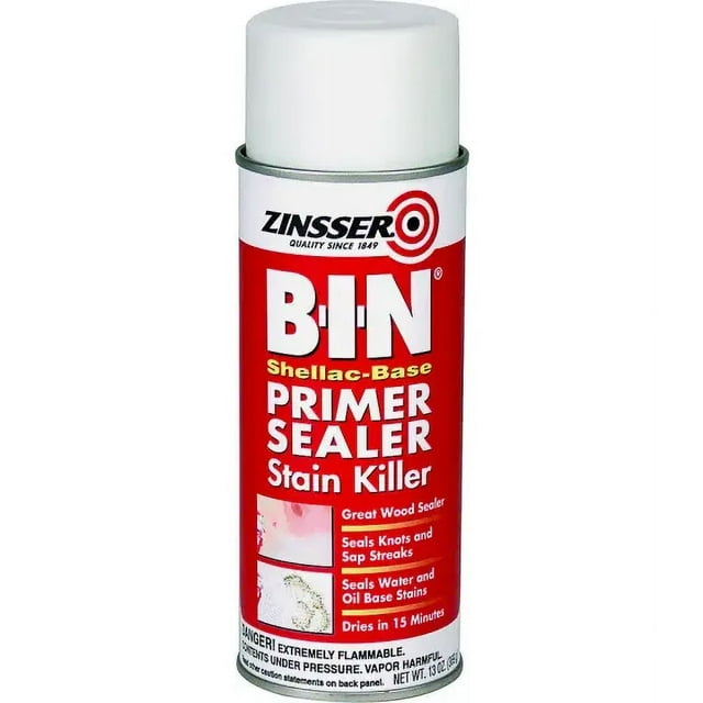 New Zinsser 01008 BIN ShellacBased Primer Sealer Spray White 13 Ounce