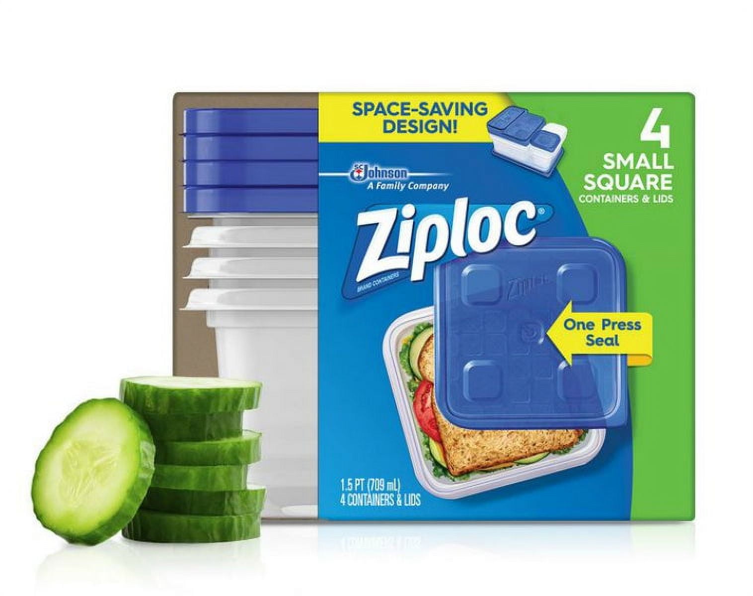 Ziploc 70935 Ziploc Container Small Square 24 Ounces: Covered Storage Small  Up To 1 Liter or 33 Ounces (025700709350-2)