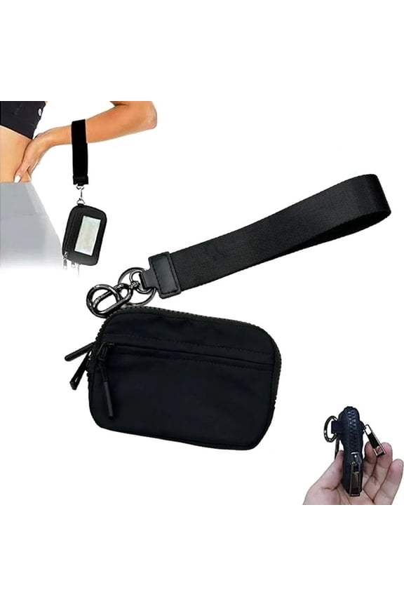 New Zipper Wallet Second Generation or Double Zipper Bag Wallet, Nylon Wristband Wallet, Daily Use Travel Mini, with RFID Protection, Zipper Card Cover