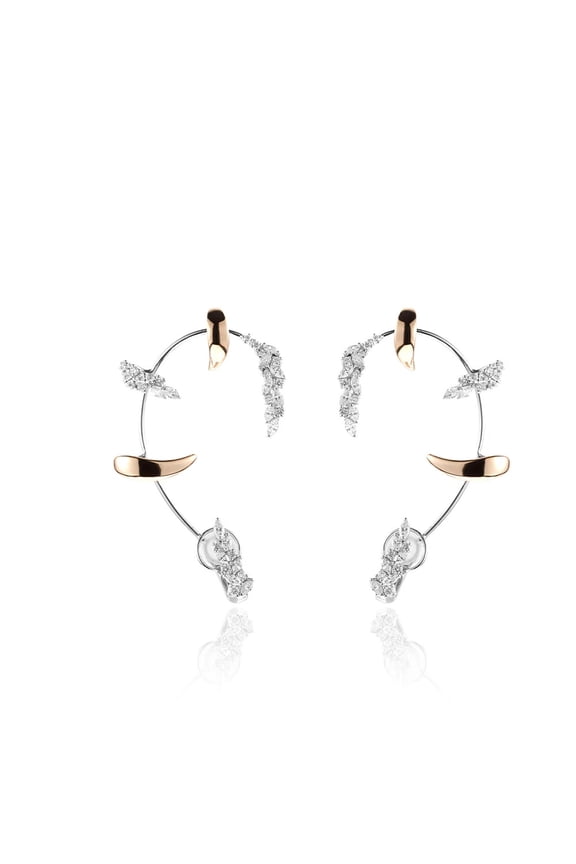 New Zirconia Ear Cuffs for Pierced Ears Niche Design, Light Luxury Fashion Earrings High-End Craftsmanship, Heavy-Duty Ear Accessories