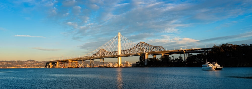 New and old eastern span of the bridges San Francisco-Oakland Bay Bridge San Francisco California USA Canvas Art - Panoramic Images (27 x 9)