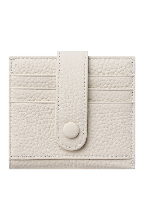 New anti-theft brush, men's and women's first-layer cowhide small wallet, multi-card card bag, card holder, Japanese and Korean buckle wallet, genuine leather.