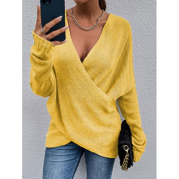 New autumn/winter crossover loose-fitting women's knitted sweater