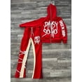thumbnail image 1 of New autumn/winter letter printed hoodie with full zipper, unisex autumn/winter top hoodie two-piece hoodie set, 1 of 11