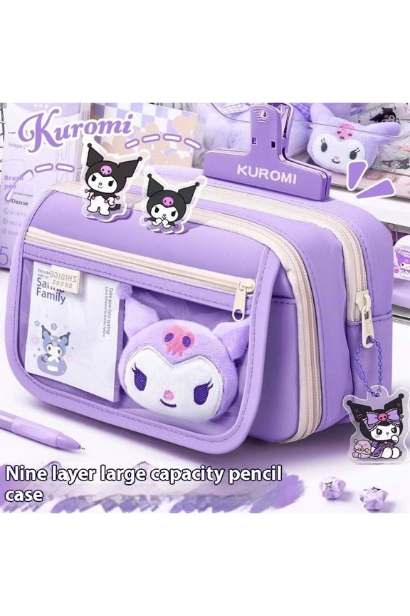 New black beauty pencil case from Sanrio Stationery, large capacity and high appearance