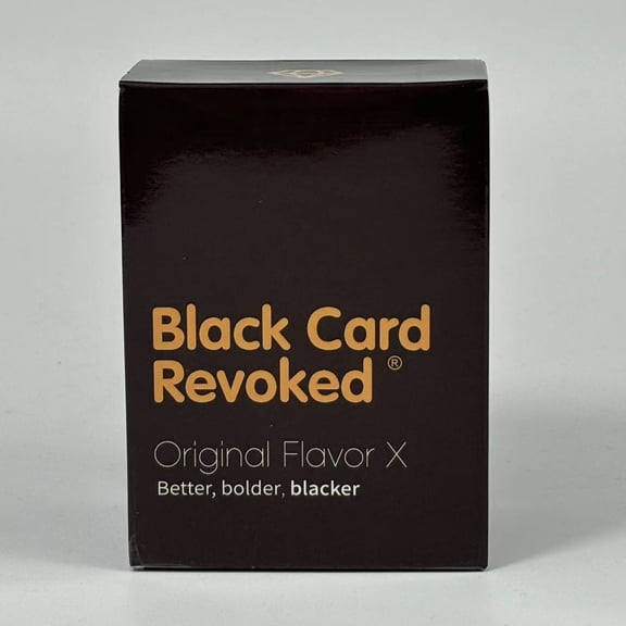 New black card revoked better bolder blacker full English game card party